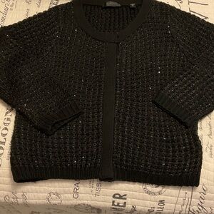 Black Sequin Knit Cardigan size small.